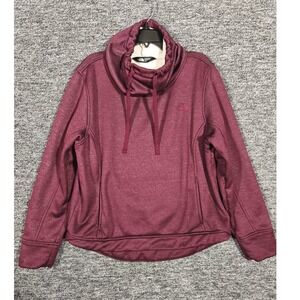 The North Face Womens Cowl Neck Fleece Pullover Burgundy Maroon Large L